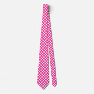 Zones diagonales - Rose chaud sur Cravate blanc
