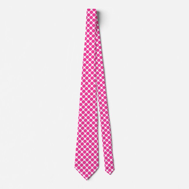Zones diagonales - Rose chaud sur Cravate blanc (Devant)
