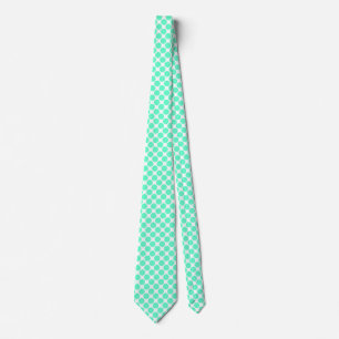 Zones diagonales - Turquoise pâle sur Cravate blan