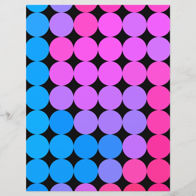 Zones roses et bleues avec feuille de papier noir (Devant)
