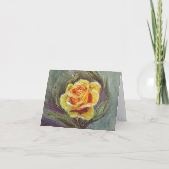 Zonta gelbe Rosen-Anmerkungspastellkarte Karte (Vorderseite)