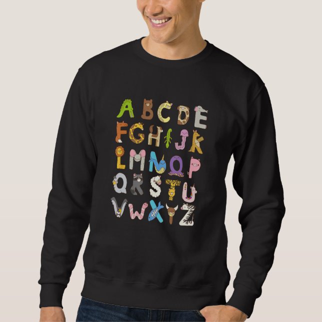 Zoo Animal Alphabe ABCs Learning For Boys Girls Ki Sweatshirt (Vorderseite)