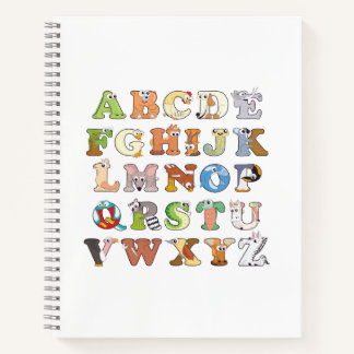 Zoo Animal Alphabet Letters ABCs Lernen Notizbuch