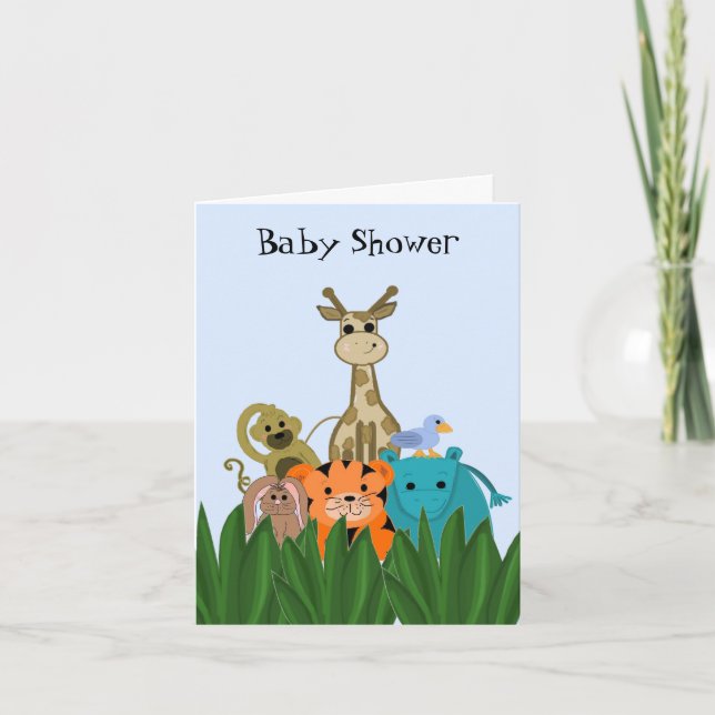 Zoo Animal Baby Dusche Einladung (Vorderseite)