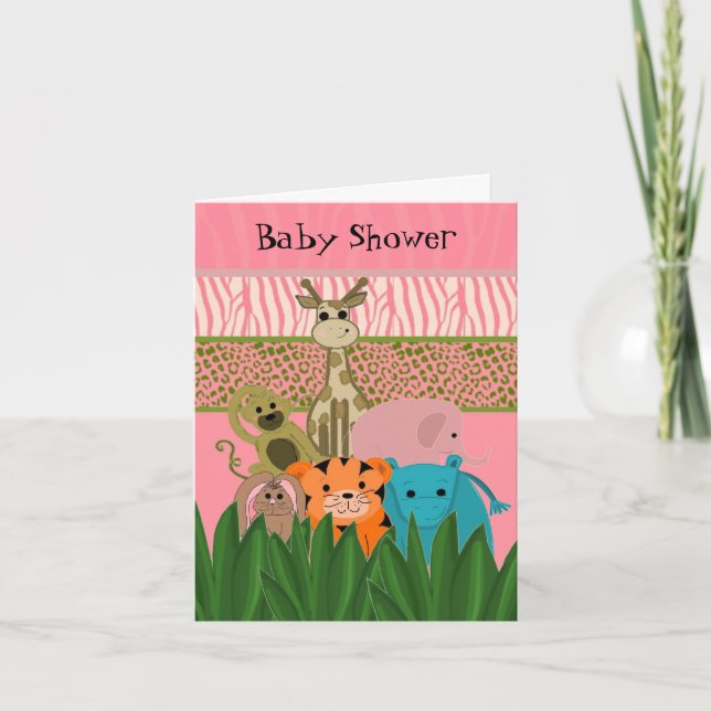 Zoo Animal Baby shower Invitation (Devant)