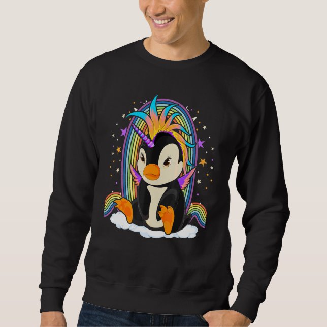 Zoo Animal Bird Rainbow Pinguincorn Fantasy Unicor Sweatshirt (Vorderseite)