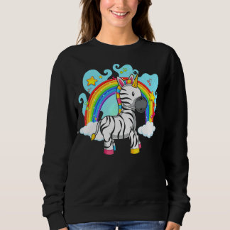 Zoo Animal Rainbow Zebracorn Fantasy Unicorn Zebr Sweatshirt