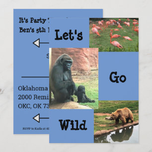 Zoo animal sauvage Invitation d'anniversaire