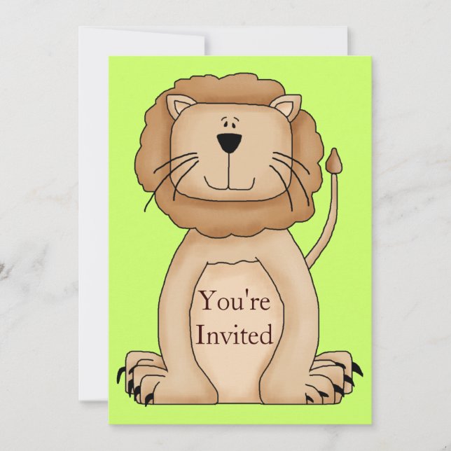 Zoo animal sauvage Invitation fête d'anniversaire (Devant)