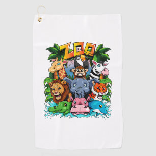 Zoo Animal Shirt Kids Boys Girls Teacher School Fi Golfhandtuch