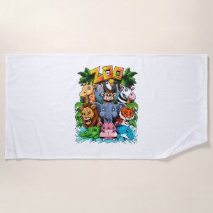 Zoo Animal Shirt Kids Boys Girls Teacher School Fi Strandtuch
