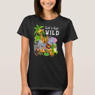 Zoo Animals Safari Wildlife Geburtstagsparty Let's T-Shirt