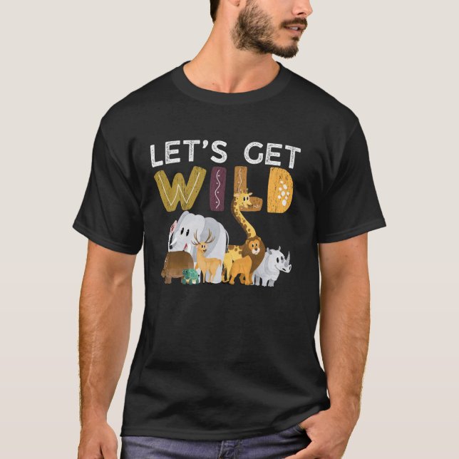 Zoo Animals Wildlife Birthday Party Wild holen T-Shirt (Vorderseite)