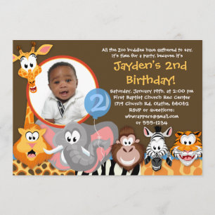 Zoo Animaux - Animaux sauvages Invitation Annivers