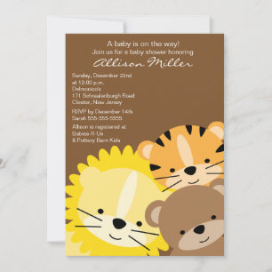 Zoo Animaux Baby shower Invitation