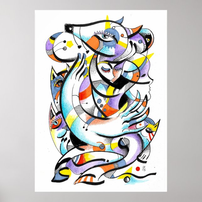 Zoo Aquarellfarben Poster (Vorne)