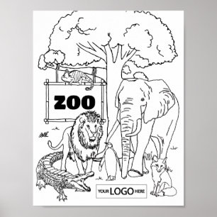 Zoo Art Coloring Art Zoo Geburtstagsblatt Activi Poster