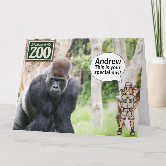 Zoo Birthday Card Karte (Vorderseite)