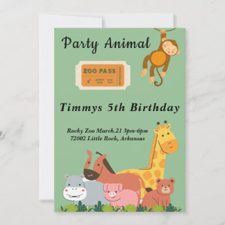 Zoo Birthday Einladung