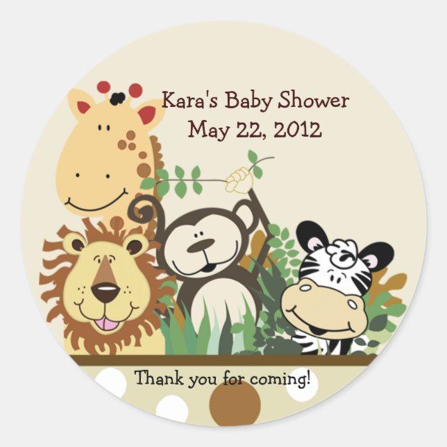 Zoo Crew Jungle Animals Gefallen Sticker - Tan (Vorderseite)