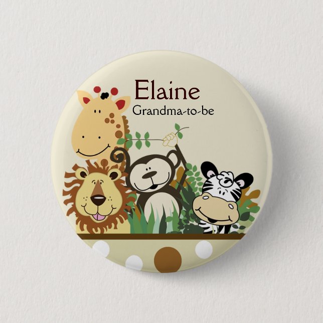 ZOO CREW JUNGLE NAME TAG Personalisierte Taste Button (Vorderseite)