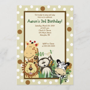 ZOO CREW Jungle Safari BIRTHDAY INVITE 12x18 Einladung