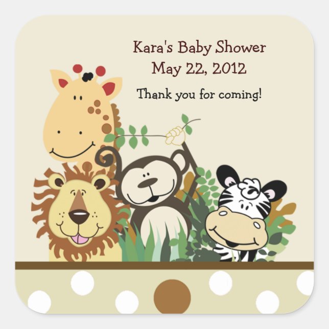 Zoo Crew SQUARE Gefallen Sticker - Tan (Vorderseite)