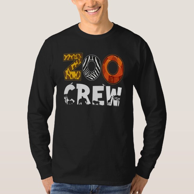 Zoo-Crew-Tierprint für Tierpfleger-Kinder Herren D T-Shirt (Vorderseite)