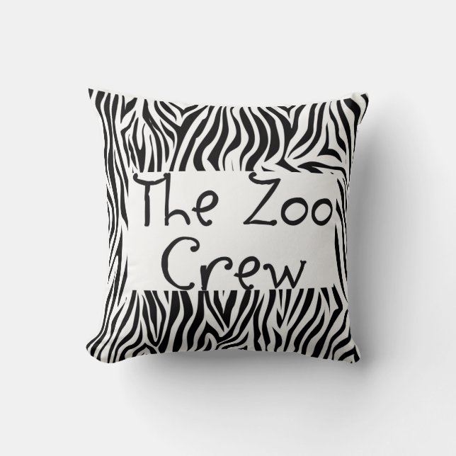 Zoo-Crew Zebra Print Design Throw Kissen (Vorderseite)