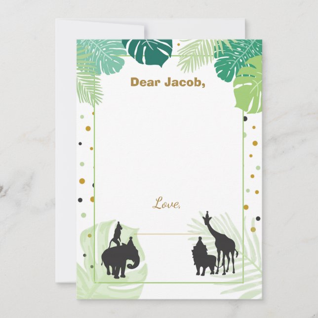 Zoo de carte d'insertion de garçon de capsule de (Devant)