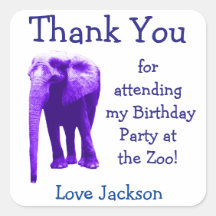 Zoo Elephant Anniversaire Fête Favoriser Stickers