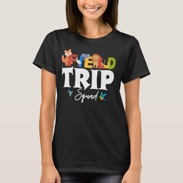 Zoo Field Trip Squad Matching Lehrer Schüler Junge T-Shirt (Vorderseite)