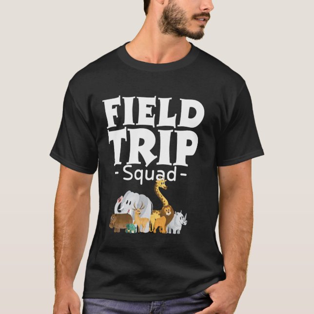 Zoo Field Trip Squad Matching Lehrer Schüler Junge T-Shirt (Vorderseite)