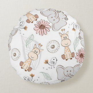 Zoo Friends Round Pillow Rundes Kissen
