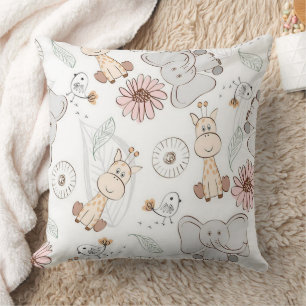 Zoo Friends Throw Kissen 20" x 20"