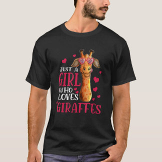 Zoo-Giraffe Nur ein Mädchen, das Giraffen liebt T-Shirt
