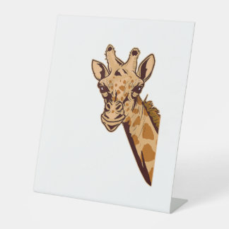 Zoo Giraffe Tier - Afrikanischer Savannen-Zoo-Wärt Sockelschild