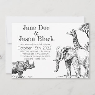 Zoo Hochzeitseinladung Mitteilungskarte