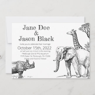 Zoo Hochzeitseinladung Mitteilungskarte