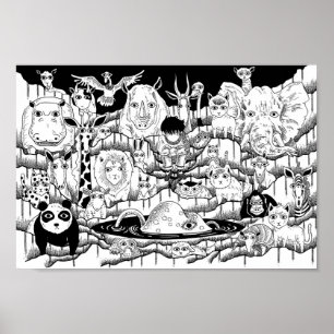 Zoo inmitten der Nacht. Poster