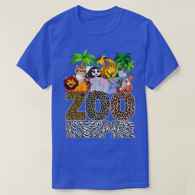 Zoo Keeper afrikanische Tiere Leopard Print Zebra  T-Shirt (Design vorne)