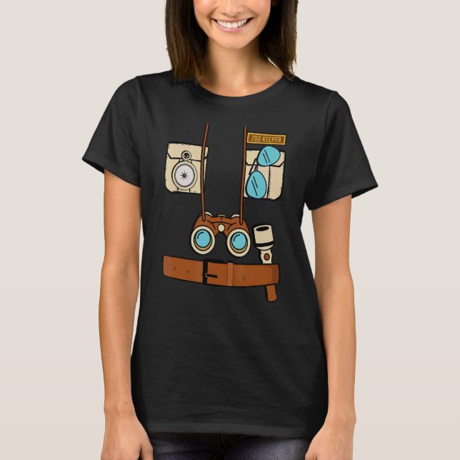Zoo Keeper Kostüm Jungle Safari Explorer Zoo Ani T-Shirt (Vorderseite)