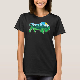 Zoo Outdoor-Tier Camping-Menschen Büffel Bison T-Shirt