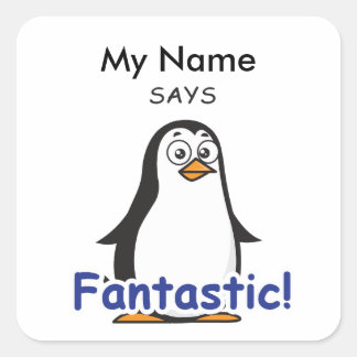 Zoo Penguin - Fantastisch! Quadratischer Aufkleber