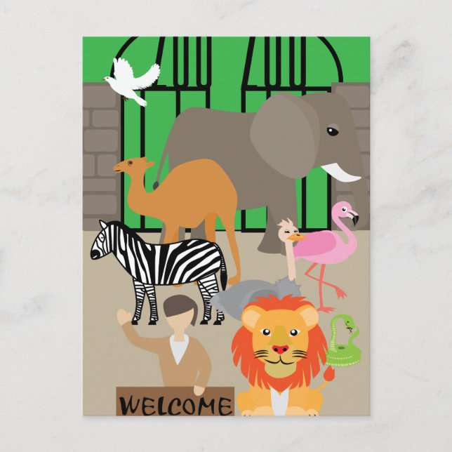Zoo Postkarte (Vorderseite)