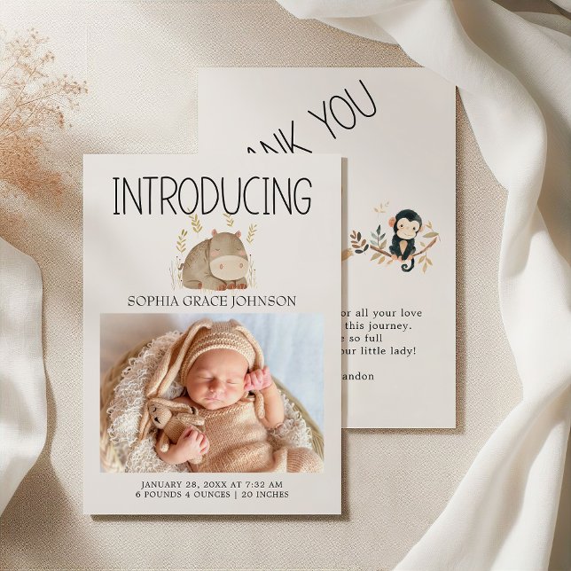 Zoo Safari Kinderzimmer Animals Baby Ankündigung (Von Creator hochgeladen)