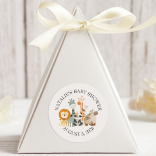 Zoo Safari Kinderzimmer Animals Baby Dusche Runder Aufkleber