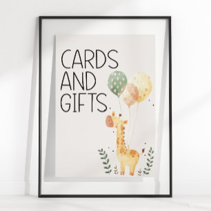 Zoo-Safari-Kinderzimmer-Tiere Baby Shower Karten G Poster