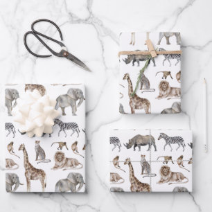 Zoo sauvage Animaux Enveloppant les feuilles de pa