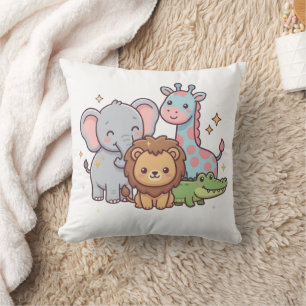 Zoo Süß Tier Kawaii Kind Spaß Wilde Safari Reise Kissen